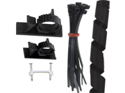 GE 18166 Cord Management Kit Plastic Cable Ties Spiral Wrap Clips