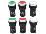uxcell 6pcs Industrial Control Assorted Colors Button Common Push Switch