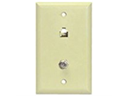 RJ11 F 81 Combination Telephone Cable TV Wall Plate