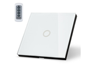 uxcell 1 Way 1 Gang Glass Panel Wall Light Smart Touch Switch Remote Controller White