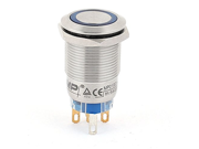 uxcell DC 12V Blue LED Light 19mm Flat Head Momentary Push Button Switch