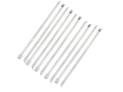 uxcell 8mm Width Self Locking Stainless Steel PVC Sprayed Cable Ties 10 Pcs