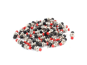 uxcell 50 Pcs AC 125V 3A Normally Open Red Cap Momentary Push Button Switch