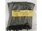Enkay 7045 4 Inch Black Nylon Ties 100 Piece