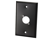 Switchcraft WP1B1P Single Gang Metal Wall Plate 1 x EH Hole Black