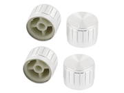 4x Silver Tone Plastic Potentiometer Rotary Control Knobs Caps 17x23mm