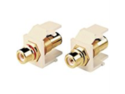Leviton R0340830A Gold Plated Solderless Rca Speaker Jacks In Almond