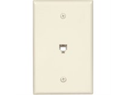Cooper Wiring Devices 3533 4LA Mid Size Wallplate with Telephone Jack and Connectors Category 3 RJ11 or RJ14 Light Almond Color