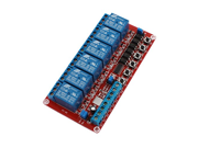 Red 6 Channel Self locking Trigger Relay Circuit Board Module DC 5V