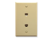 WALL PLATE 2 VOICE 6P6C IVORY