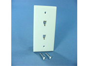 White DUPLEX Phone Jack Wall Plate 6 Wire Telephone 40266