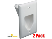 Datacomm 450001WH 2 1 Gang Recessed Low Voltage Plate 2 Pack