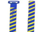 Panduit PLT1M L6 4 Pan Ty Striped Cable Tie Nylon 6.6 Miniature Cross Section Straight Tip Blue Yellow Stripe 18lbs Min Tensile Strength 0.82 Max Bundle