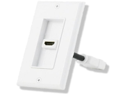 1 Port HDMI Wall Plate with 4 Ethernet Coupler Extension White