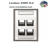 Leviton 43081 1L4 Single Gang Angled QuickPort Wallplate