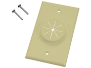 MIDLITE 1GIV GR1 Single Gang Wireport TM Wall Plate with Grommet Ivory