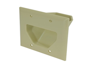 DataComm Electronics 45 0002 IV 2 Gang Recessed Low Voltage Cable Plate Ivory