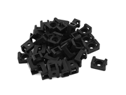 Screw Fit Saddle Mountings Plastic Wire Cable Tie Mount 39pcs Black