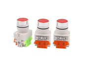 uxcell 3PCS AC 660V 10A 1NO 1NC DPST 4Pin Self Locking Red Push Button Switch