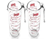 Pyrex Prepware 2 Cup Glass Measuring Cup Clear with Red Measurements Pack of 2 Cups