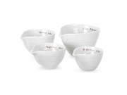 4 Pieces Fine Porcelain Measuring Cups in White