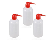 uxcell® Lab Graduated Bent Tip Squeeze Measuring Bottle 500ml 3pcs Red White