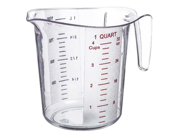 Update International MEA 100PC 1 Quart Plastic Measuring Cup