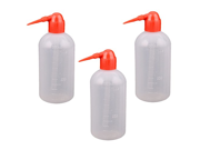 uxcell® 3 Pcs Red Cover Plastic Cylinder Shaped Squeeze Measuring Bottle 500ml