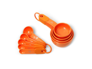 KitchenAid Classic Soft Grip Plastic Measuring Cups and Spoons Set Tangerine
