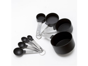 Cooks Corner 8 Piece Black Measuring Set Cups and Spoons