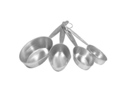 4 Piece Stainless Steel Measuring Cup Set with Gray Handle