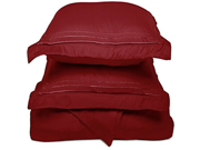 Super Soft Light Weight 100% Brushed Microfiber King California King Wrinkle Resistant Burgundy Duvet Cover with 3 Line Embroidered Pillowshams in Gift Box