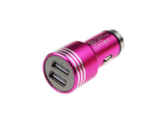 Toorand Car Safety Hammer 12V 24V USB Charger Adapter for iPhone Cellphone GPS Fuchsia