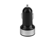 Toorand Car Charger Adapter Bullet Dual USB 2 Port Aluminium Alloy for Phone Tablet Silver
