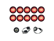 10 NEW LONG HAUL 3 4 CLEAR RED LED CLEARANCE MARKER BULLET MARKER LIGHTS GOOD FOR TRAILER TRUCK ETC WITH BLACK TRIM RING AND CONNECTOR ENDS