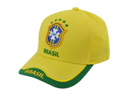 Brazil Soccer Futbol Sun Buckle Curved Bill Cap Licensed by Rhynox