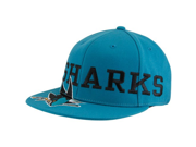 San Jose Sharks 210 Fitted Flex Flat Bill Reebok Hat Size L XL TX77Z