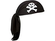 US Toy Pirate Cap Black with White Skulls One Size Fits Most