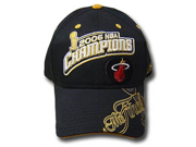 NBA MIAMI HEAT REEBOK 2006 CHAMPS BLACK CAP HAT ADJ NEW