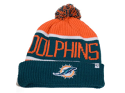 Miami Dolphins 47 Brand Calgary Knit Hat Orange and Teal
