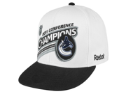 NHL Mens Vancouver Canucks 2011 Conference Champions Snapback Hat White Black Adjustable