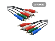 2 Pack Premium 4 Feet 5 RCA Audio Video Component Cable