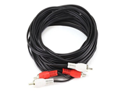 Monoprice 25ft 2 RCA Plug 2 RCA Plug M M Cable Black