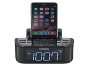 Sangean Compact AM FM Dual Alarm Clock Radio with Large Easy to Read Backlit LCD Display Lightning Connector Dock
