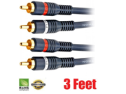 iMBAPrice® 3 feet 2RCA Male to 2RCA Male High Quality Home Theater Audio Cable 3 Feet Black