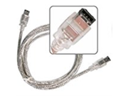 6 foot 6 pin Male to 6 pin Male silver Firewire Cable for IEEE 1394 devices