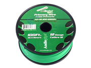 Audiopipe 100 Feet 12 Gauge AWG Green Primary Remote Wire Car Auto Power Cable