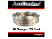 25 Ft 10 Gauge Clear Stranded 2 Conductor Speaker Wire Car Home Audio Cable