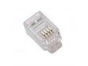 Phone Cord Line Plug RJ22 Connector 10 Pack RJ 22 4P4C Handset Modular Telephone Jack 4 Conductor Snap In Extension Hook Up Connectors
