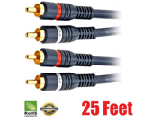 iMBAPrice® 25 feet 2RCA Male to 2RCA Male High Quality Home Theater Audio Cable 25 Feet Black